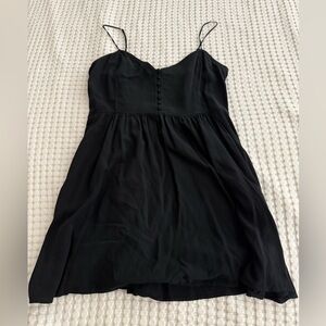 Express Black Babydoll Mini Dress with Spaghetti Straps Size Large